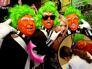 Paris Comforts Injured Oompa-Loompa Performer | Paris Hilton