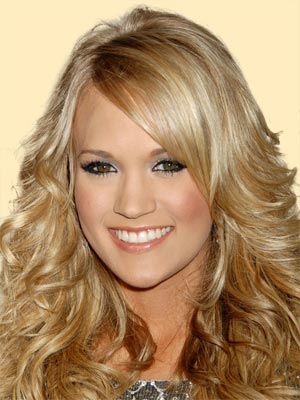 Celebrity long blonde wavy hairstyle