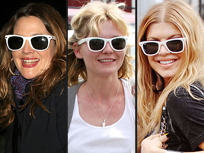 WHITE SUNGLASSES photo | Drew Barrymore, Fergie, Kirsten Dunst