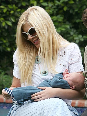 What did Tori Spelling write on her Web site about being a new mom? | Tori Spelling