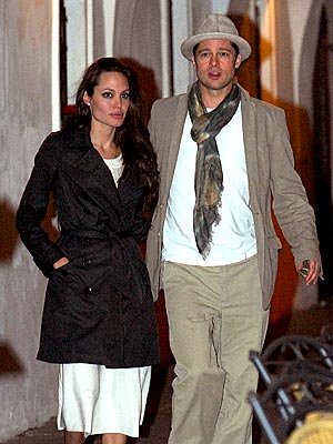 Angelina Jolie and Brad Pitt in Prague