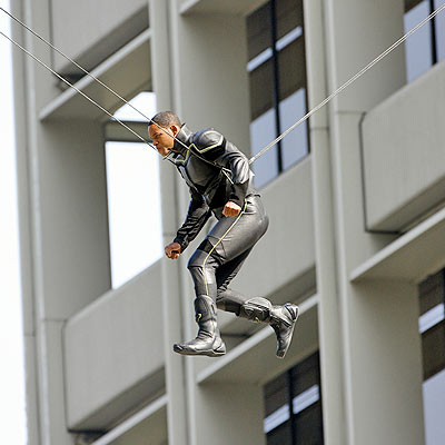 Actor Will Smith during filming of 'Hancock'