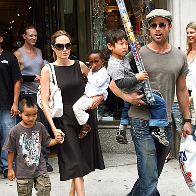 are brad pitt and angelina jolie. their kids they are soo