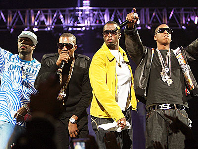 Making rap history, 50 Cent, Kanye West, Diddy and Jay-Z 