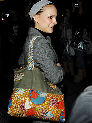 natalie portman fabric tote stylewatch bags leather