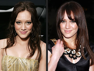 celebs with bangs. Hilary Duff#39;s New Bangs: Love