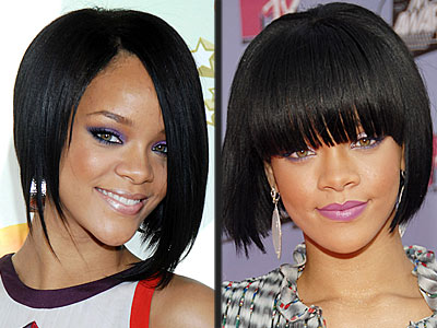 Rihanna Hairstyles 2009:Rihanna Asymetrical Bob Haircuts