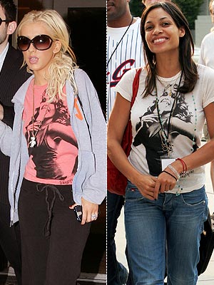 And what's easier than a tshirt and jeans Christina Aguilera and Rosario