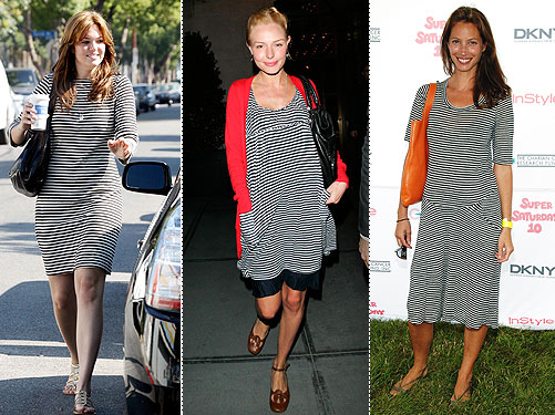  so these black and white striped t-shirt dresses are just the answer!