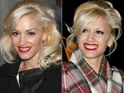 but lately, she's stuck to a classic '50s combo of platinum hair and red 