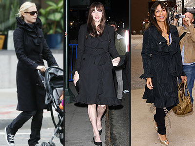 RUFFLED TRENCHES  photo | Gwyneth Paltrow, Liv Tyler, Rosario Dawson