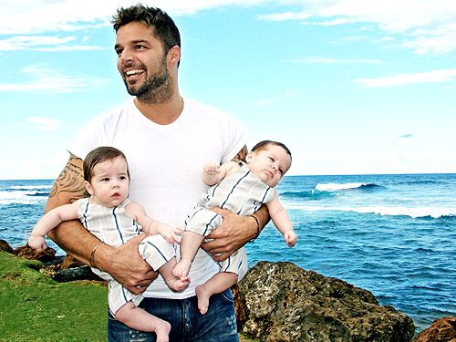 Ricky Martin Introduces Twins