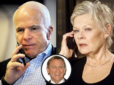 photo | Daniel Craig, John McCain, Judi Dench