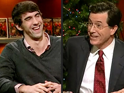  photo | Michael Phelps, Stephen Colbert