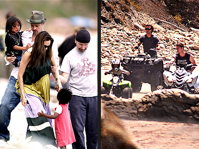 angelina jolie and brad pitt on beach