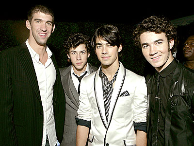 HE'S WITH THE BAND photo | Joe Jonas, Jonas Brothers, Kevin Jonas, Michael Phelps, Nick Jonas