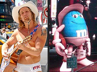 Naked Cowboy Wins Round One Vs. M&Ms