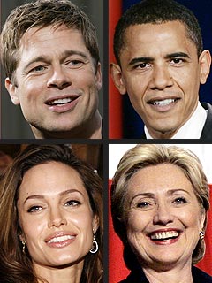 Brad & Angelina Related to Presidential Hopefuls | Angelina Jolie, Barack Obama, Brad Pitt, Hillary Rodham Clinton