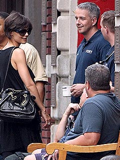 Katie Holmes Chats Up New York's Bravest | Katie Holmes