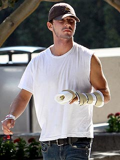 Shia LaBeouf Shows Off His New Cast | Shia LaBeouf
