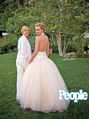 Celebrity Wedding Pictures on First Look  Ellen   Portia S Wedding Album   Celebrity Weddings  Ellen