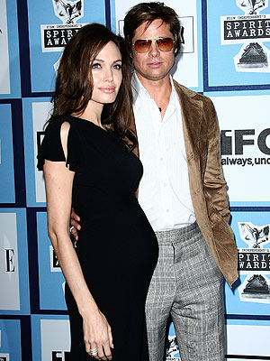  actress sparked rumors that she's pregnant with partner Brad Pitt's baby 