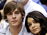 Zac & Vanessa Cuddle Courtside | Vanessa Hudgens, Zac Efron