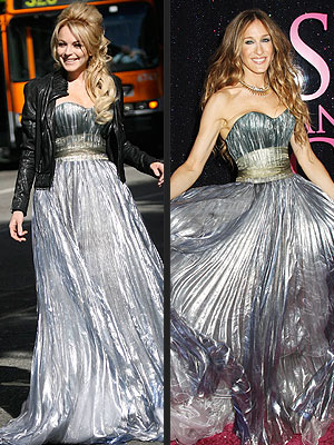 Lohan wore this metallic 