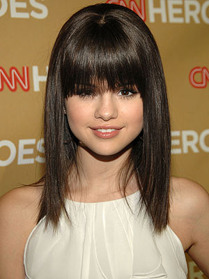 Selena Blunt Bangs Selena Sporting Blunt Bangs