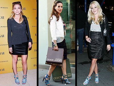 Blue Gladiator Sandals | Ashley Olsen, Heidi Montag, Sarah Jessica Parker