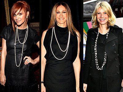 DOUBLE STRAND PEARLS photo | Ashlee Simpson, Gwyneth Paltrow, Sarah Jessica Parker