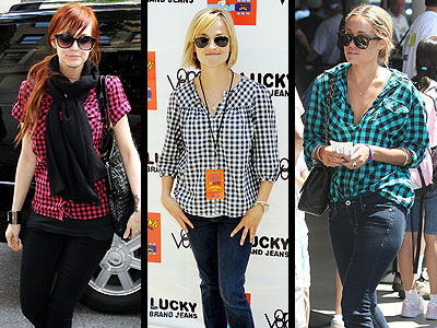 CHECKED SHIRTS  photo | Ashlee Simpson, Lauren Conrad, Reese Witherspoon