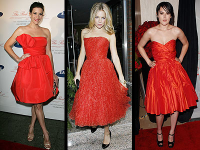 RED STRAPLESS DRESSES  photo | Liv Tyler, Sienna Miller