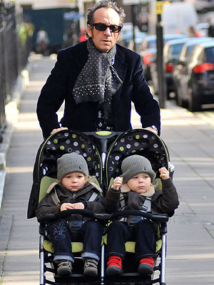Elvis Costello Strolls With Sons Moms amp Babies Celebrity Babies and 