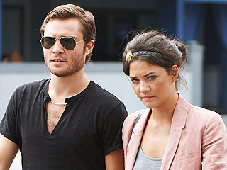 Ed Westwick & Jessica Szohr Lounge By the Pool | Ed Westwick, Jessica Szohr