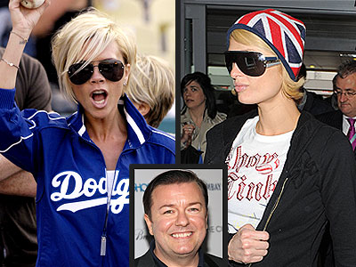  photo | Paris Hilton, Ricky Gervais, Victoria Beckham