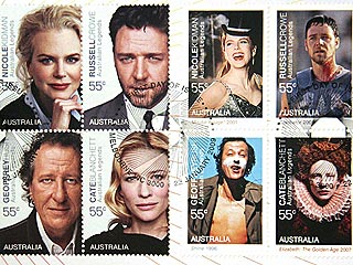 Nicole Kidman, Cate Blanchett Happy to Be Licked – on Stamps| Cate Blanchett, Geoffrey Rush, Nicole Kidman, Russell Crowe