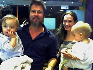 PHOTO: Brad and Angelina Take the Twins for Ice Cream!