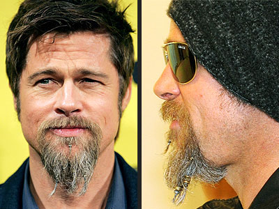 brad pitt beard 2009. PHOTO: Brad Pitt Wears Beads