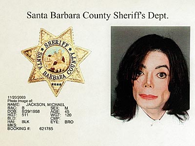 AN ECCENTRIC STAR:  THE MUGSHOT photo | Michael Jackson