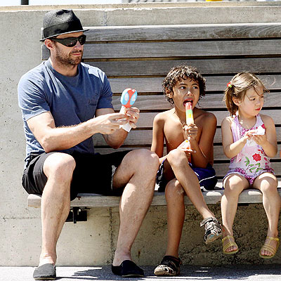 CHOWING ON ICE CREAM photo | Hugh Jackman
