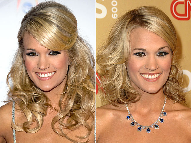 Carrie Underwood's layered bob hairstyle 2010