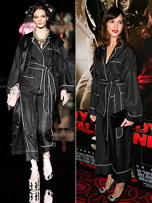 Runway to Red Carpet Jessica Alba in Dolce Gabbana's Silk Pajamas