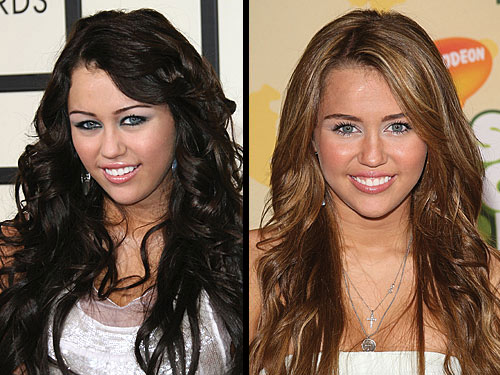 Miley Cyrus might be recognizable these days for her light brown locks, 