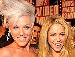Real-Life Fashion Faceoff: Shakira & Pink Arrive to the VMAs in the Same Dress!
