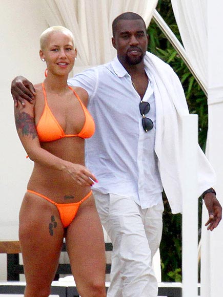amber rose beach photos. KANYE WEST AND AMBER ROSE