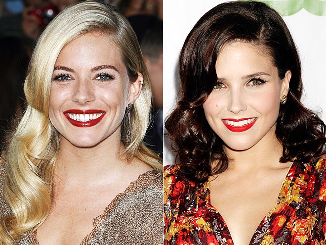 STRUCTURED WAVES & RED LIPS photo | Sienna Miller, Sophia Bush