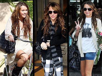 Miley Cyrus Fashion Games on My       Treesje Tote   I Really Love My  Miley Cyrus   People Com