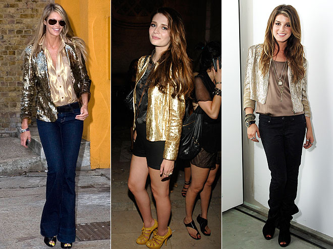 GOLD SEQUINED BLAZERS
photo | Elle Macpherson, Mischa Barton, Shenae Grimes