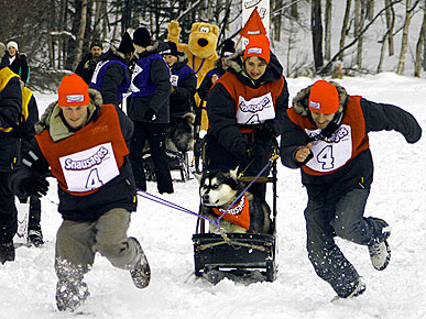 FUN PHOTO: Rowdy Role Reversal at the Snausages Man Sled Race